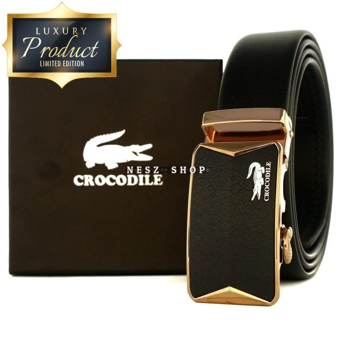 Cod Gesper Belt Ikat Pinggang Kulit Pria Crocodile Cr75