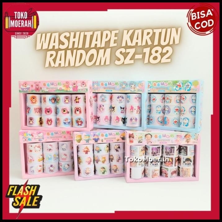 

BEST DEAL WASHI TAPE KARTUN RANDOM SZ-182 STIKER ROLL LUCU UNIK JUAL ECER SATUAN !!!