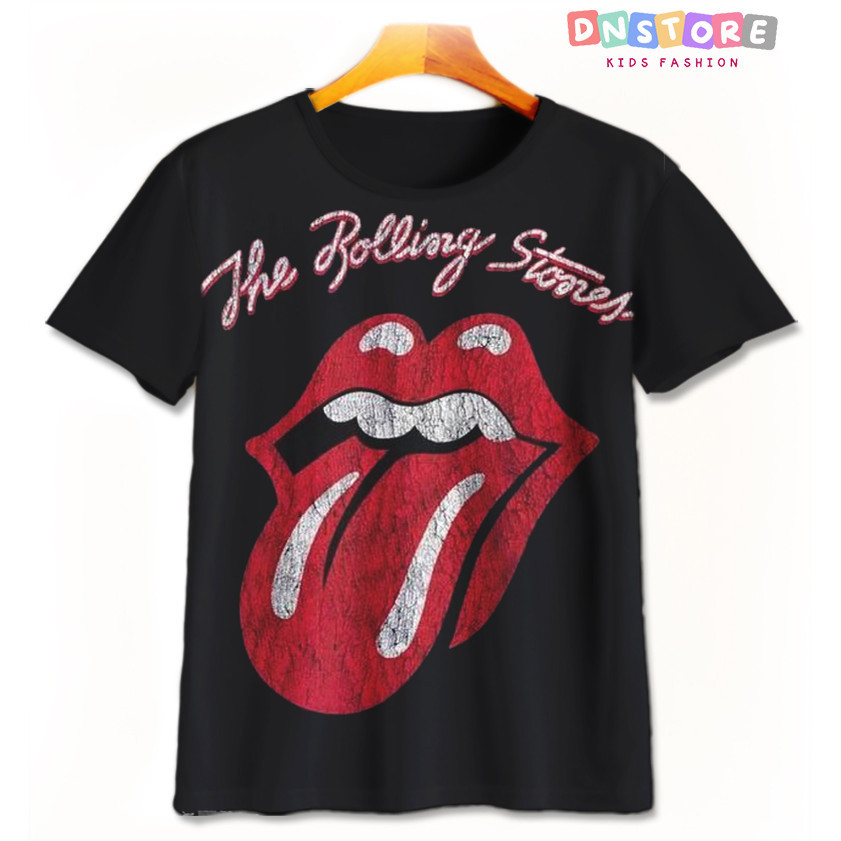 Kaos Anak The Rolling Stones v1 Baju Anak Musik Band The Rolling Stones 3D Printing Untuk Umur 1-12 