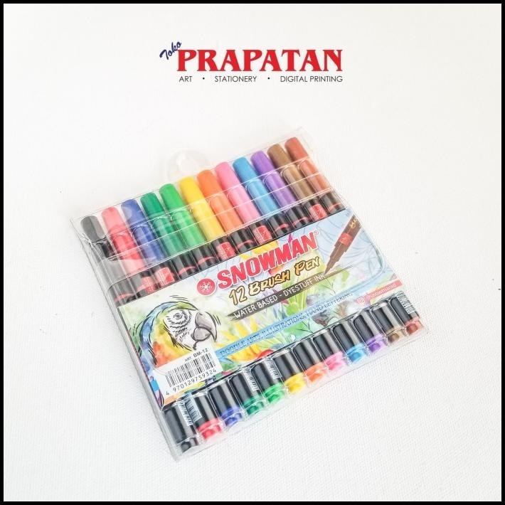 

SNOWMAN BRUSH PEN 12 WARNA / PENA KUAS