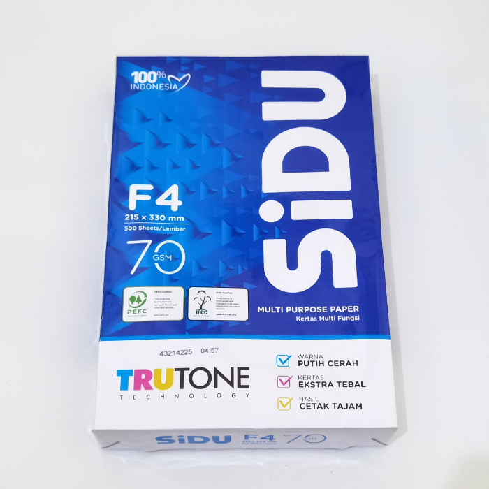 

Kertas Hvs Putih Sidu F4 70 Gram