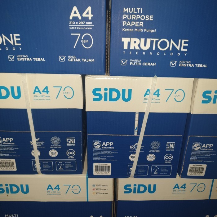 

Kertas Hvs A4 70Gr Sidu / A4 Sinar Dunia Sidu 1 Karton Khusus Gojek
