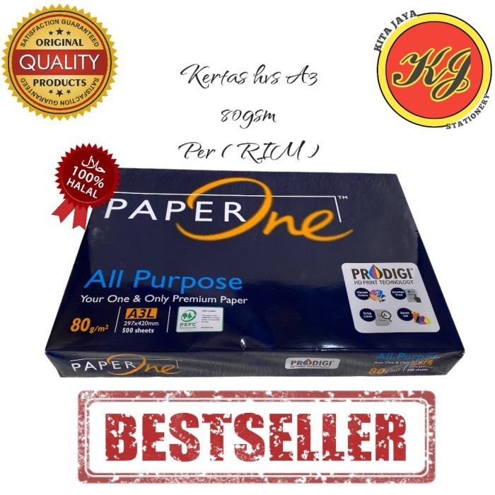 

Kertas Hvs A3 80Gsm Paper One
