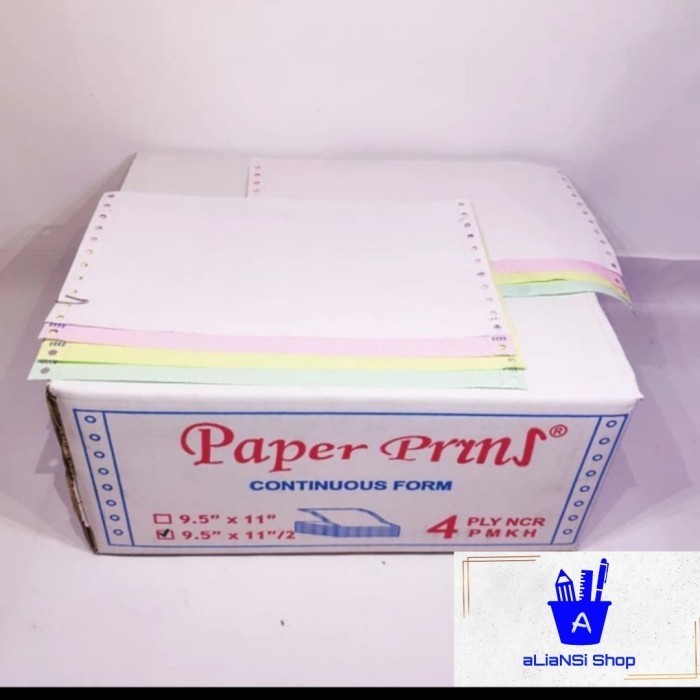 

Continuous Form 9,5" X 11"/2 (4 Ply) Bagi 2 - Merk Paperpryns