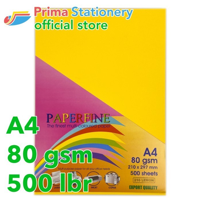 

Paperfine Kertas Hvs Warna A4 It 210 Lemon Rim Isi 500 Lbr [Tc]