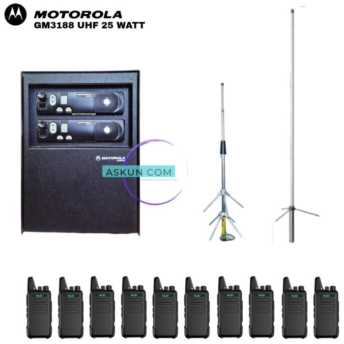 Ready Repeater Paket Hemat UHF GM 3188 Bonus HT 10 Unit HT WLN Siap Pancar