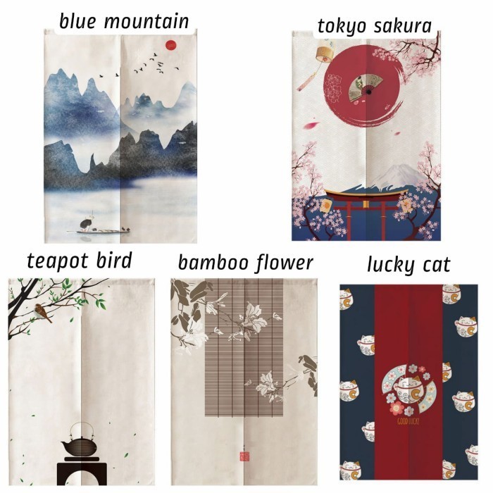 Tirai Pintu / Gorden Pintu Bermotif / Kain Linen