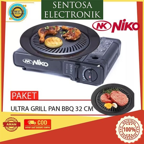 Paket Hemat Niko Kompor Portable + Bbq Ultra Grill Pan