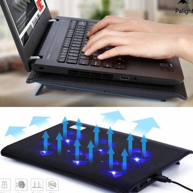 Nuoxi Cooling Pad Cooler 6 Kipas + Usb Hub Notebook Pendingin Laptop Arthagading
