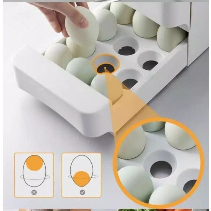 Rak Telur Susun Laci Kotak Tempat Penyimpanan Storage Box Multifungsi