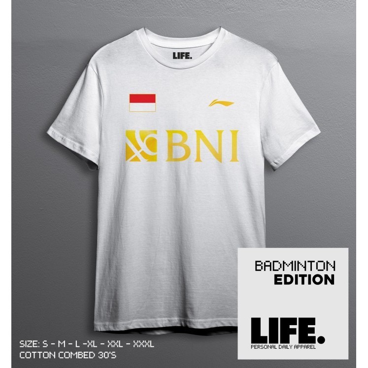 Baju Jersey Timnas Katun Combed 30S Lining Badminton Indonesia Dtf