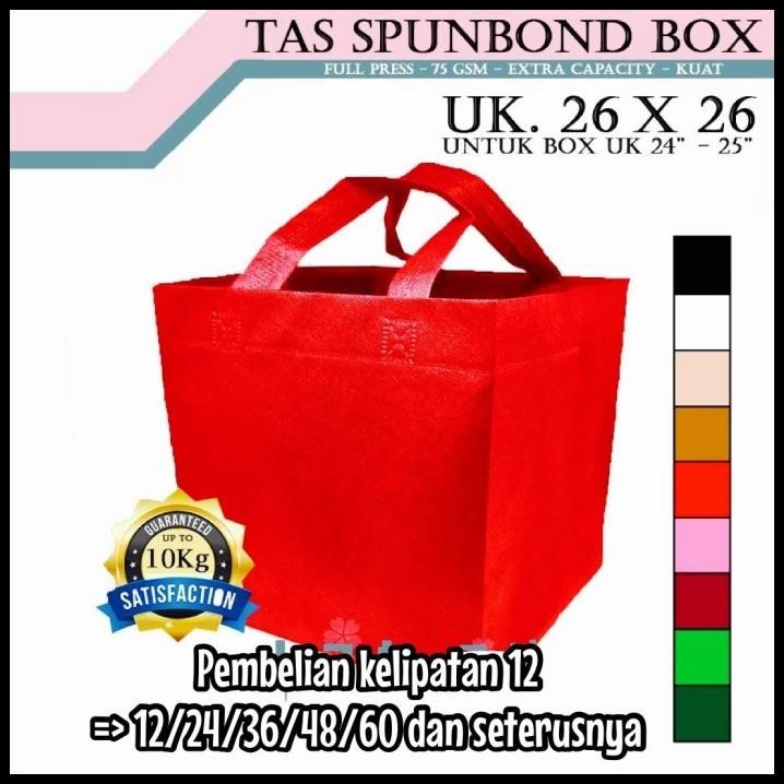 

TERMURAH TAS SPUNBOND BOX KUE KOTAK NASI KANTONG CAKE HAMPERS 20 25 30 KUAT TEB !!!!!!