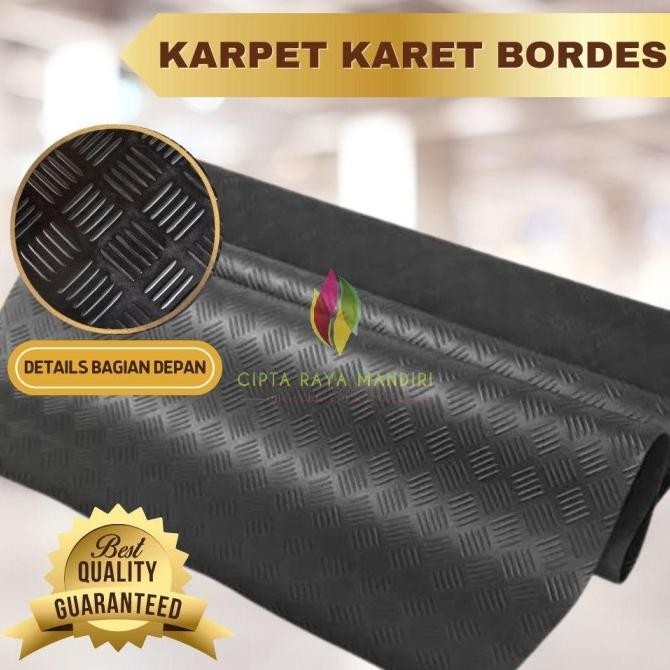 Karpet Karet Bordes Anti Slip / Karpet Karet Motif Bordes Meteran