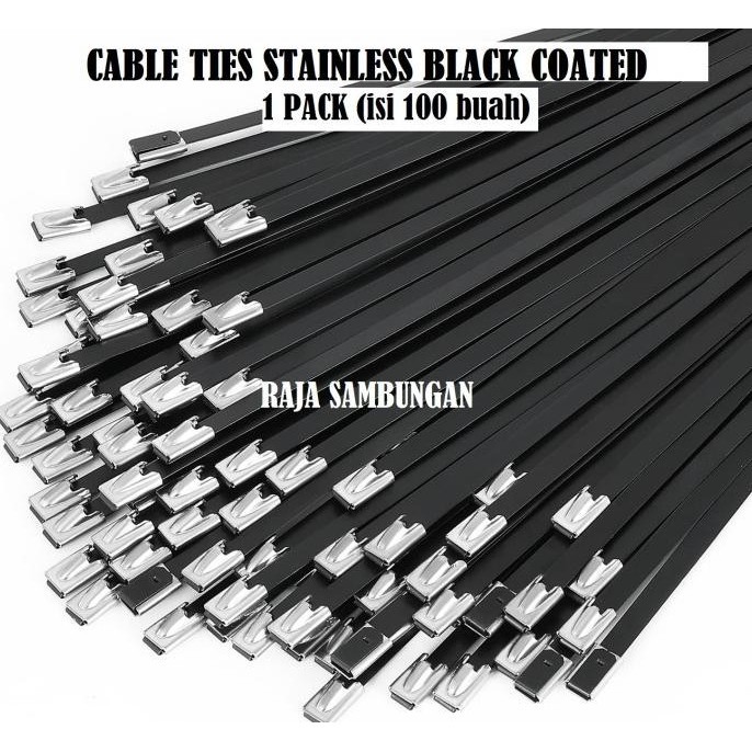 

Perpack Kabel Tis Stainless Black Coated 4.6 X 200 Mm Ties Anti Karat Kualitas Premium