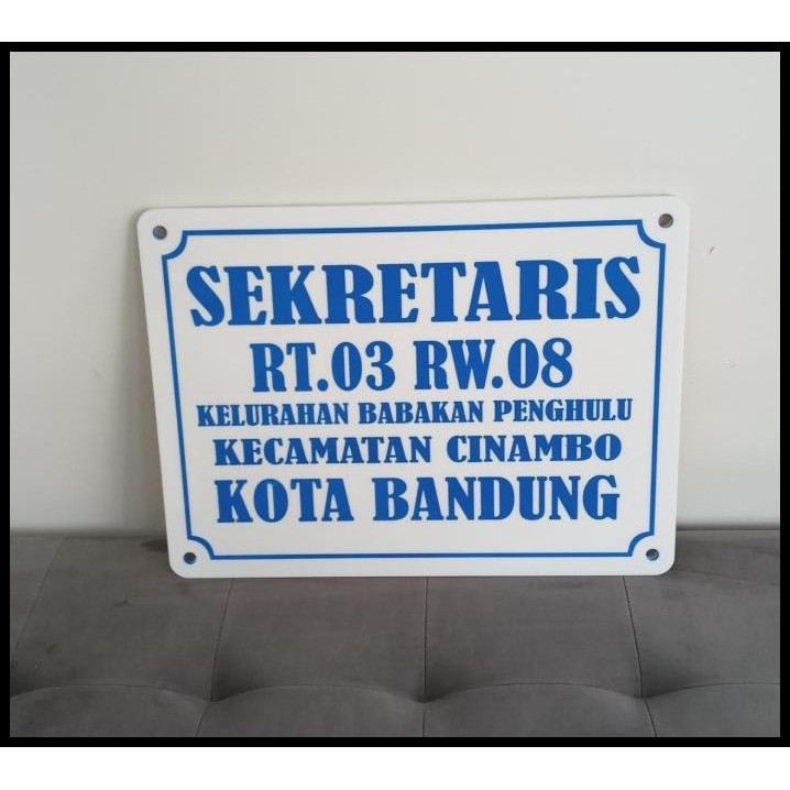 

DISKON PAPAN NAMA ALAMAT SEKERTARIS AKRILIK ACRYLIC | NO RUMAH 30X40 CM