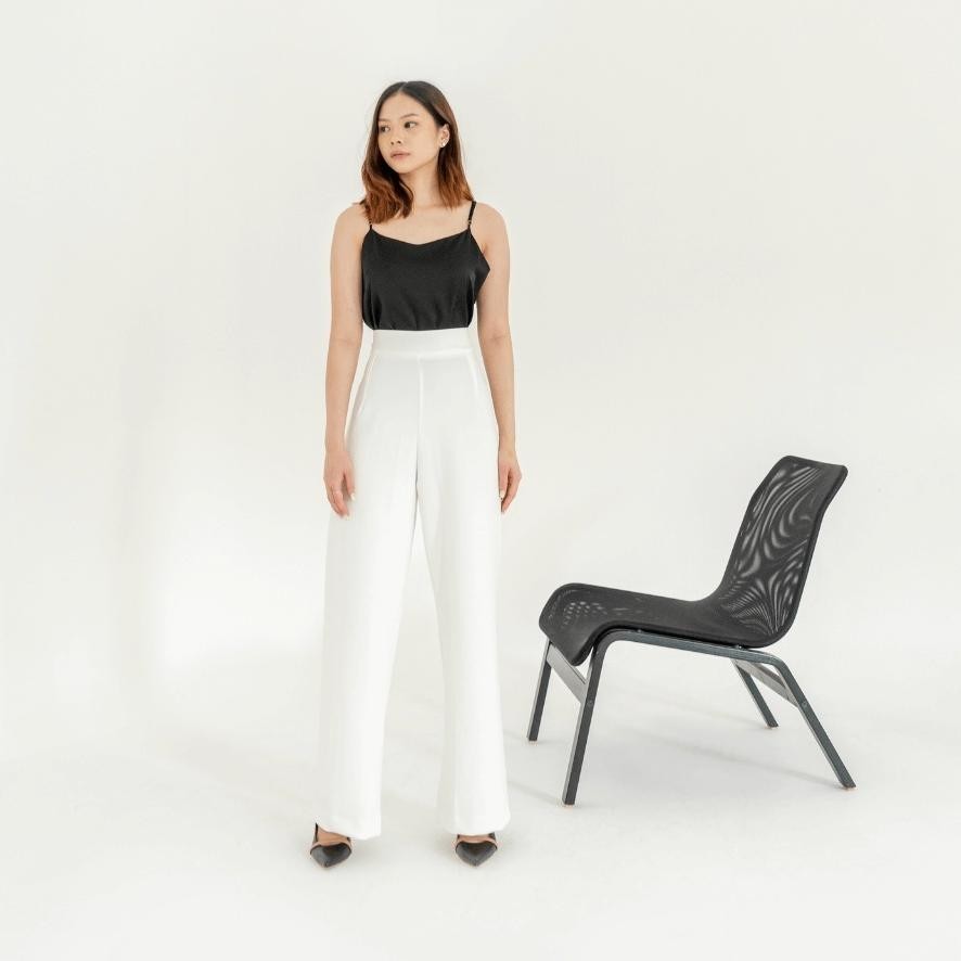 Celana Kulot Jumbo Wanita Avgal White Finn Long Pants Bahan Premium