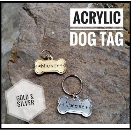 

HOT DEAL DOG TAG / NAME TAG ACRYLIC SOLID 2 SISI -GOLD / SILVER !!!