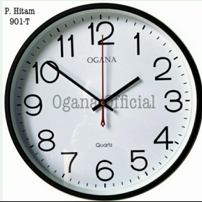 Jam Dinding Ogana Warna Hitam Besar