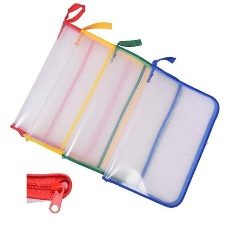 

Map Plastik Resleting Jaring Folio Lusin/Zipper Bag/Map Jala Seleting Kualitas Premium