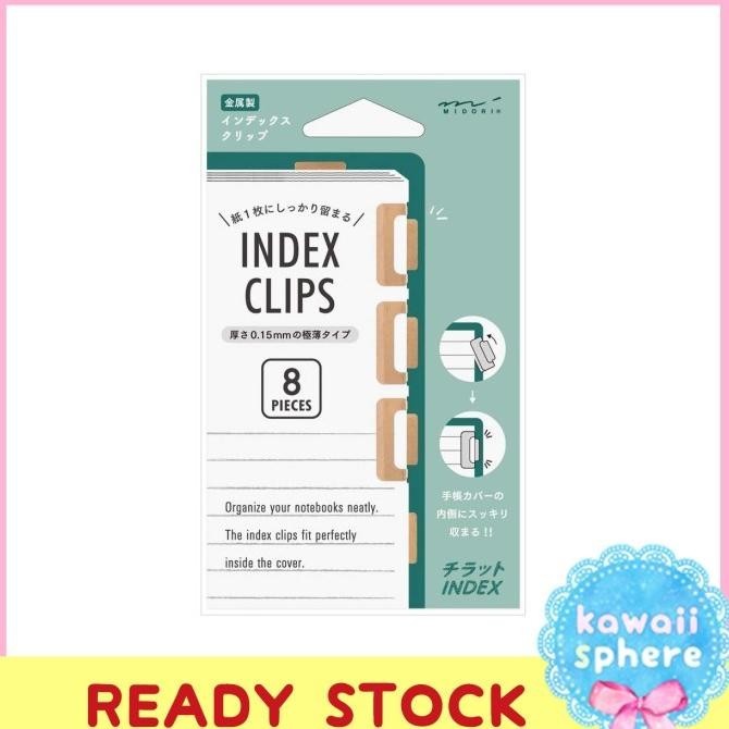 

Midori Chiratto Index Clips | Gold | Index Clip Copper Isi 8 Kualitas Premium
