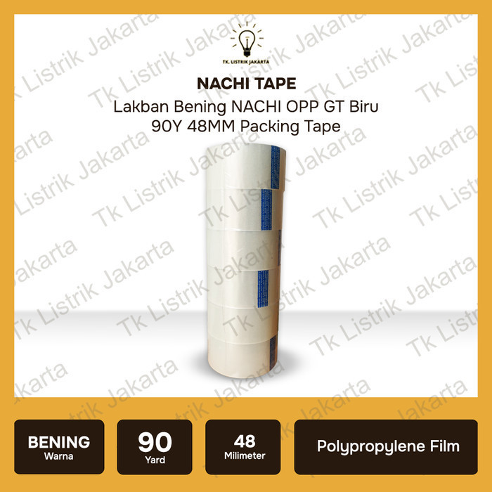 

Lakban Bening NACHI OPP GT BIRU 90Y 48MM Packing Tape