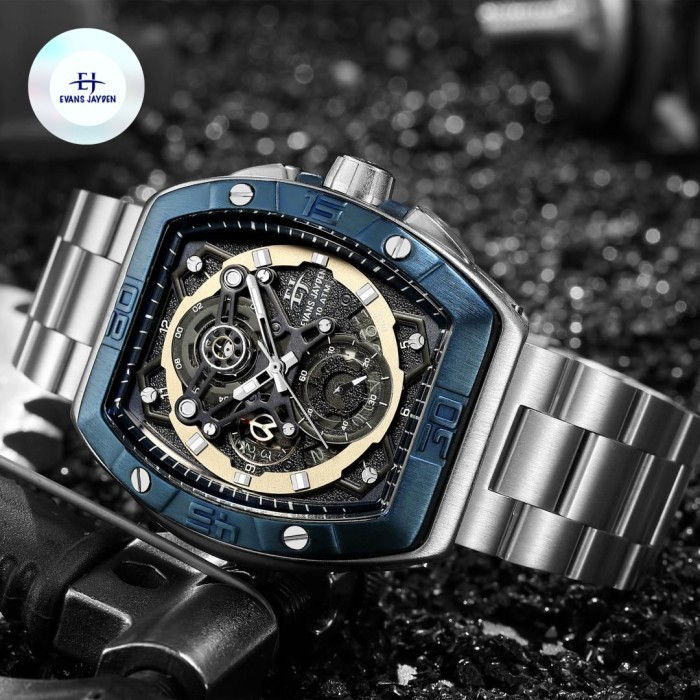 Promo Jam Tangan Evans Jayden Original Solid Stainless Steel Sapphire
