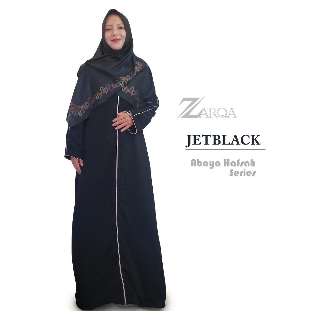 Gamis Abaya Remaja Radwah Muslim Simple Lembut Dress Hitam Airflow Cringkle Hitam Maxi Tuey List Bis