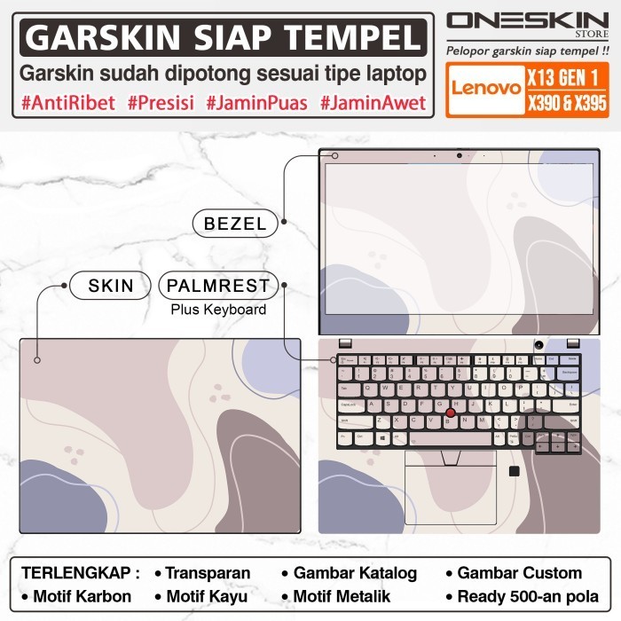 Garskin Sticker Laptop Lenovo ThinkPad X13 Gen 1 X390 X395 Full Body