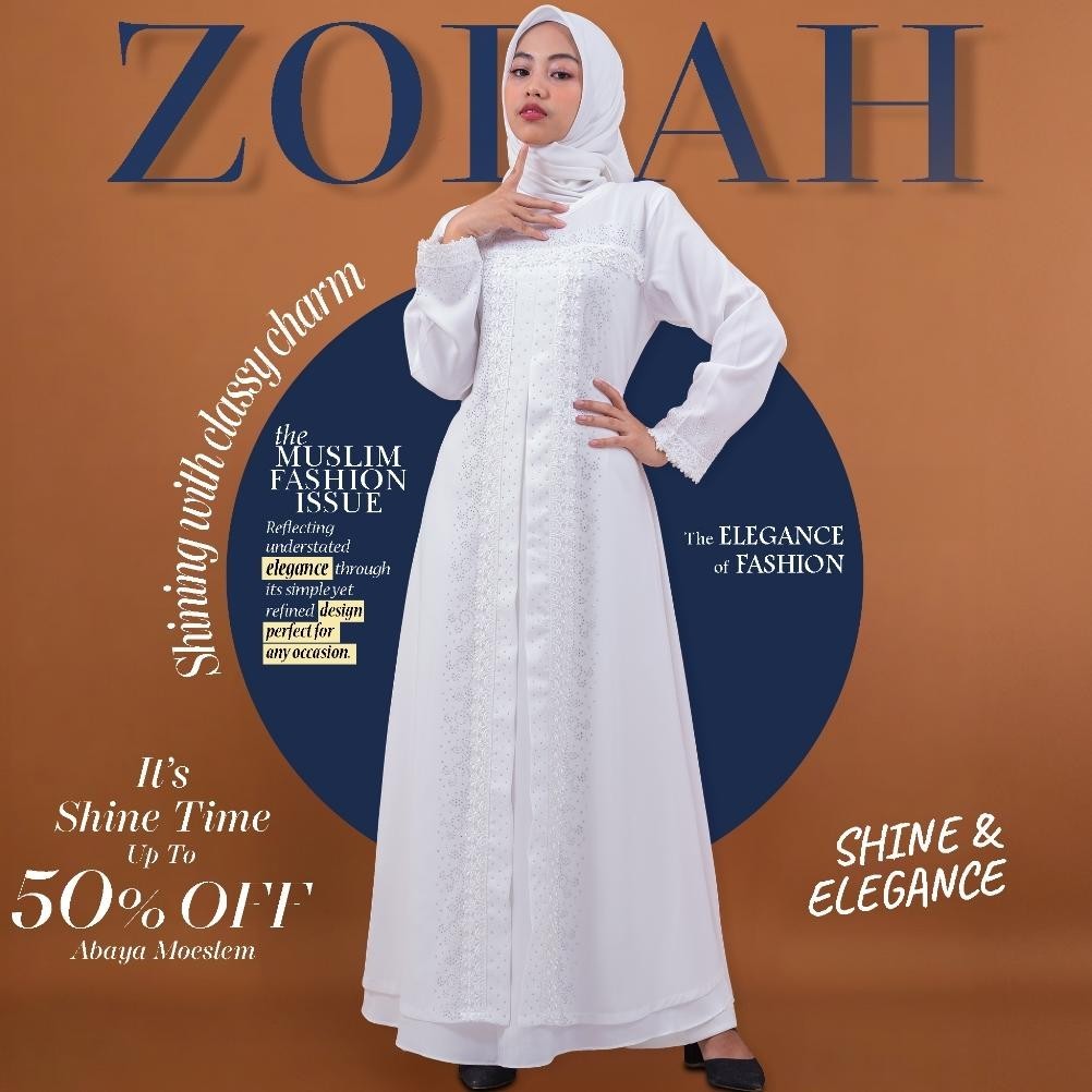Gamis Abaya Remaja Zorah Putih Dewasa Mewah Elegan Putih Tuey Renda Maxi Dress Arab Broken White Mew