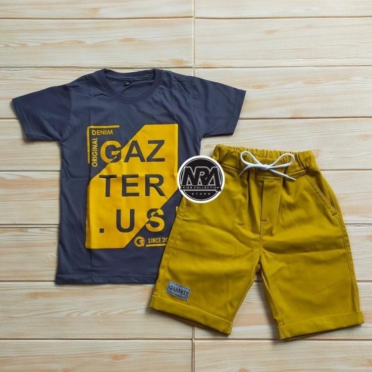 Promo Nra Kaos Anak Setelan Distro/Chino / Setelan Baju Anak Laki Laki / Baju Anak Laki Laki / Gazte