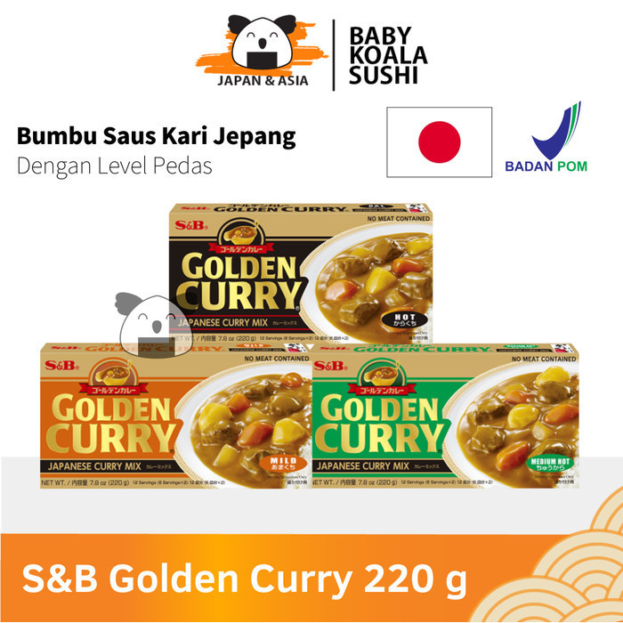 

Golden Curry S&B X Hot Medium Ld 220 G Japan Cury Pedas.