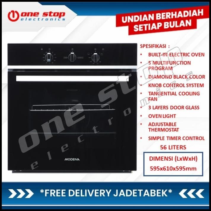 MODENA BO 1733 / BO1733 PROFILO BUILT IN ELECTRIC OVEN W/ GRILL 56L