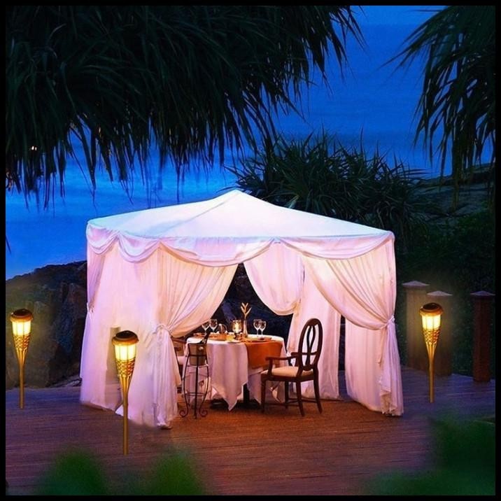 LAMPU TAMAN LED TANCAP TENAGA SURYA BULUH / LAMPU API HIAS TAMAN BAMBU