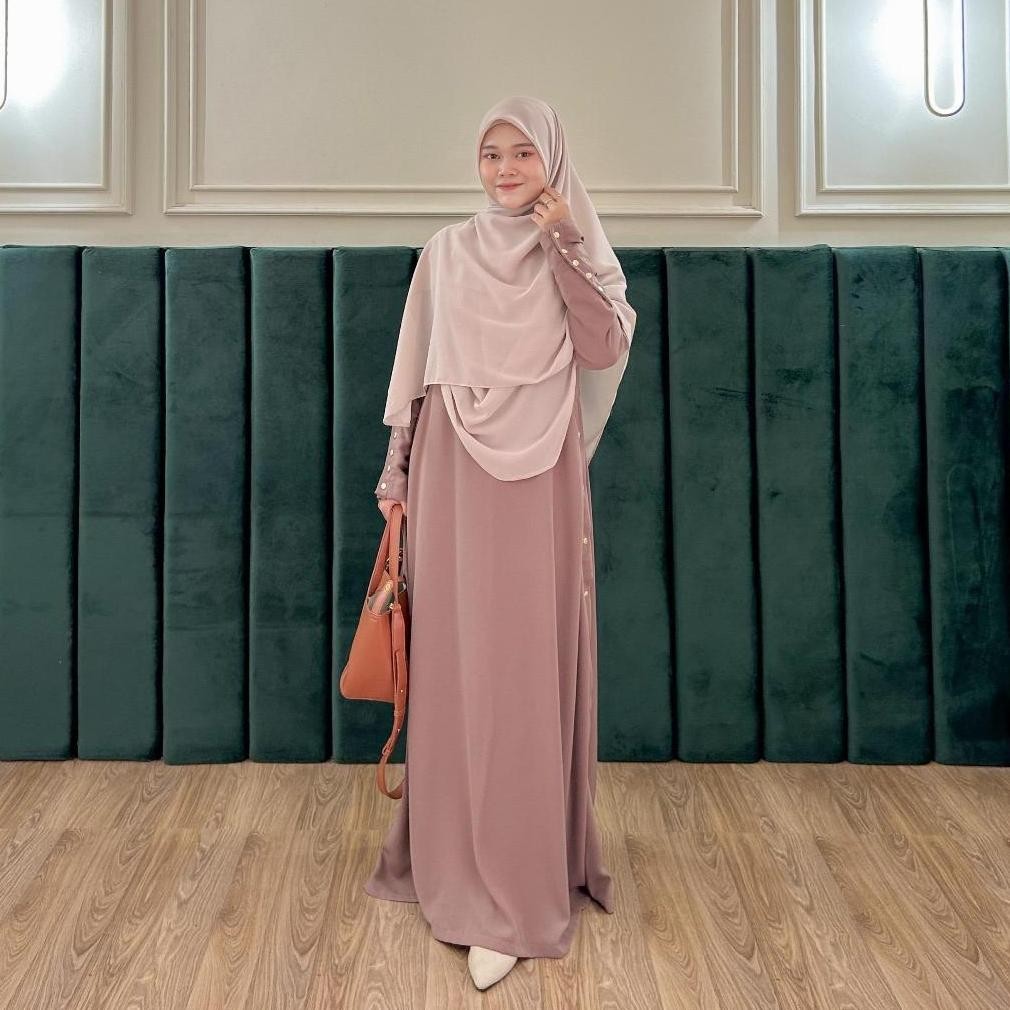 Gamis Abaya Remaja Gold Button Kancing Dress Gamis Abaya Remaja