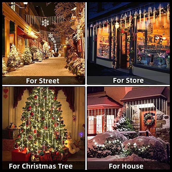 LAMPU HUJAN METEOR LED LAMPU HIAS BINTANG JATUH RAIN HIASAN TAMAN 1SET