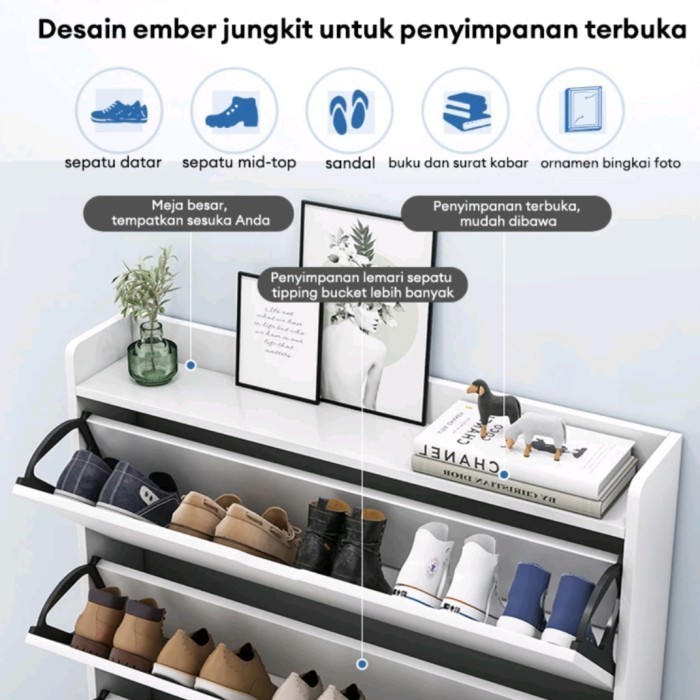 

Rak Sepatu Minimalis Modern Coklat Putih