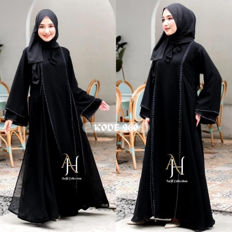 Gamis Abaya Remaja Hitam 960 Intan Diamond Saudi Dubai Tuey Mesir Gamis Abaya Remaja