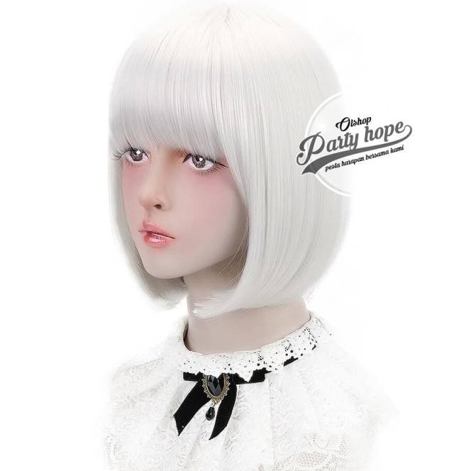 Wig Bob / Wig Poni Pendek / Rambut Palsu Bob Murah / Wig Bob Putih Jihanstoress