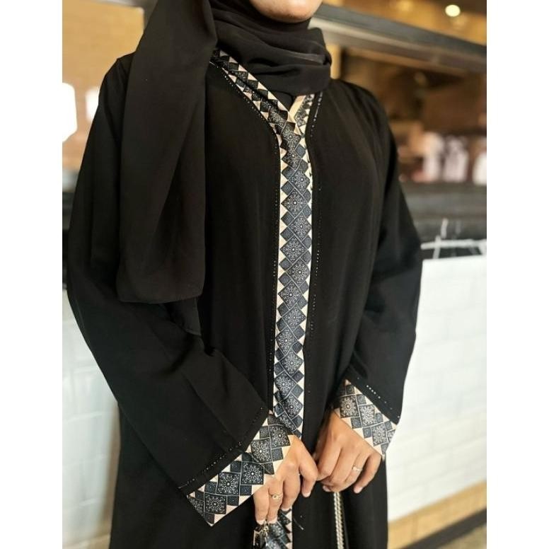 Gamis Abaya Remaja Hitam Jala Emya Rempel Sifon Gamis Abaya Remaja