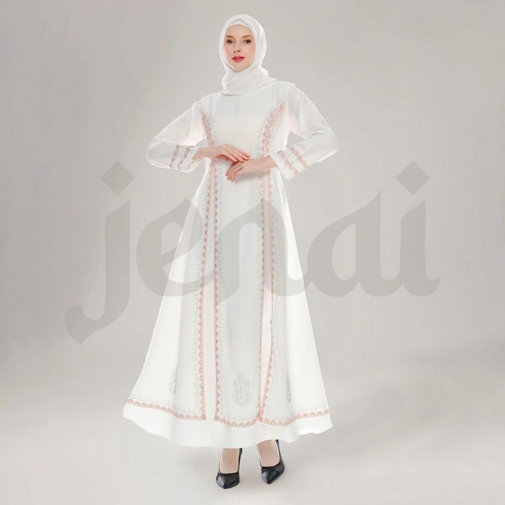 Gamis Abaya Remaja Jenai Putih Mewah Dan Elegan Tuey Gamis Abaya Remaja