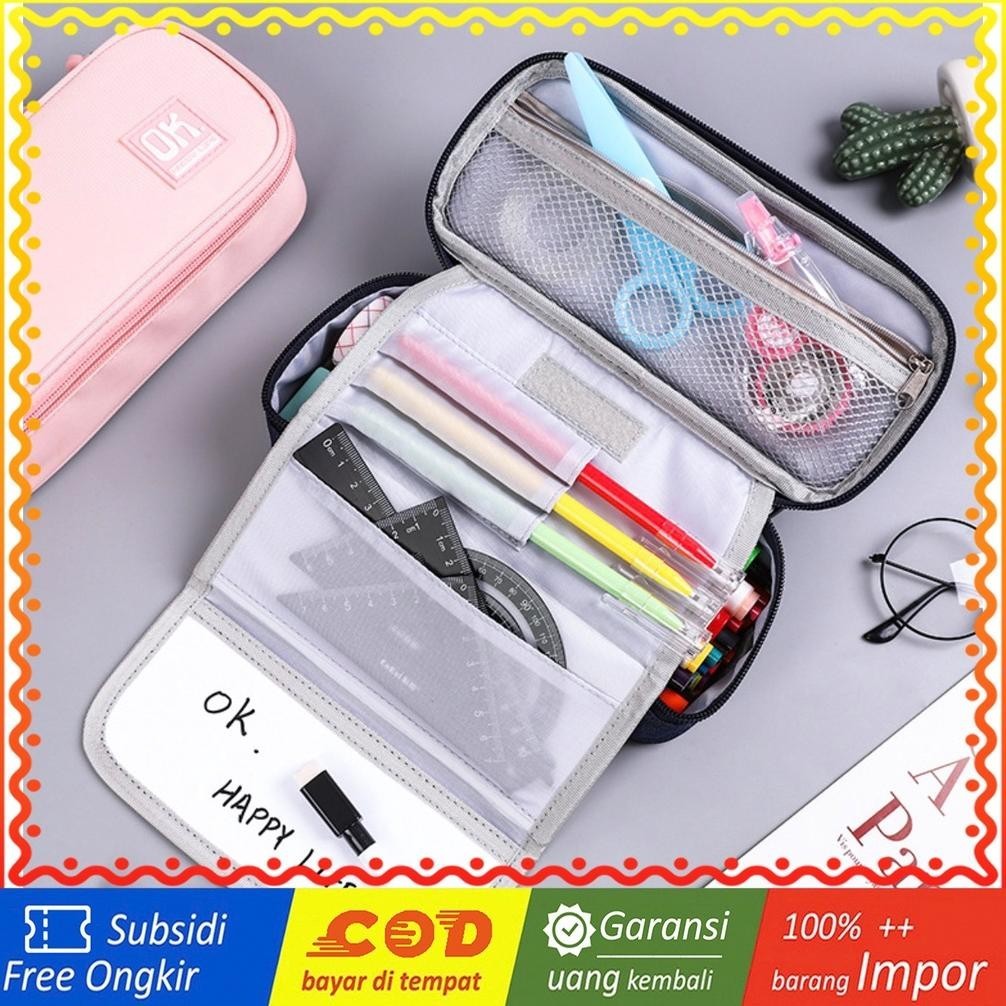 

TXS14 Korean Pen Pencil Case Polos OK Brand Jinjing Kotak Tempat Pensil Box KTM