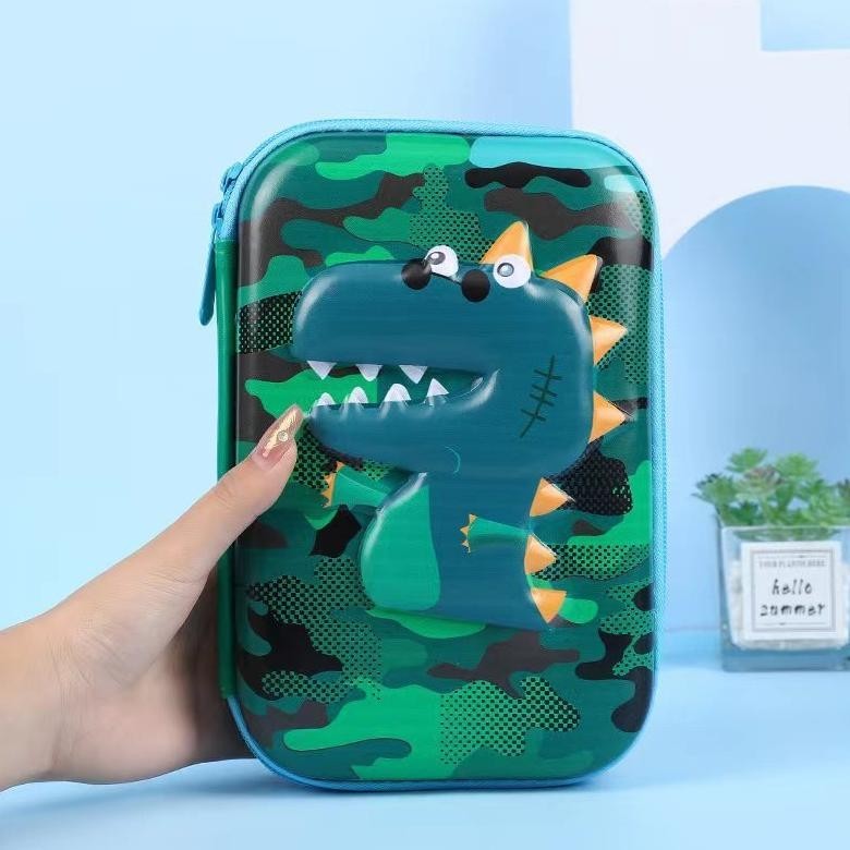 Tempat Kotak Pensil Pulpen 3D Timbul EVA Unicorn Dinosaurus Astronot 22CM Anak Sekolah / Pencil Case