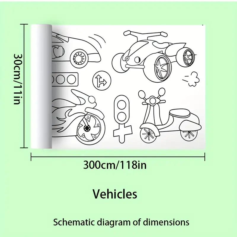 

HAMBO Kertas Mewarnai Tempel Dinding Drawing Paper Roll 300cm - HB30