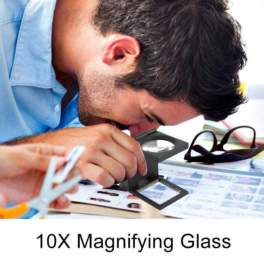 

SRATE Kaca Pembesar Lipat Magnifying Glass with 2 LED 28mm 10X - SR1