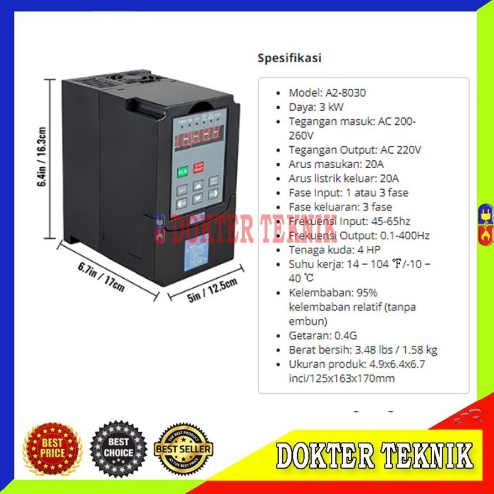 Variable Frequency Drive VFD Inverter for CNC Engraving Milling 3KW