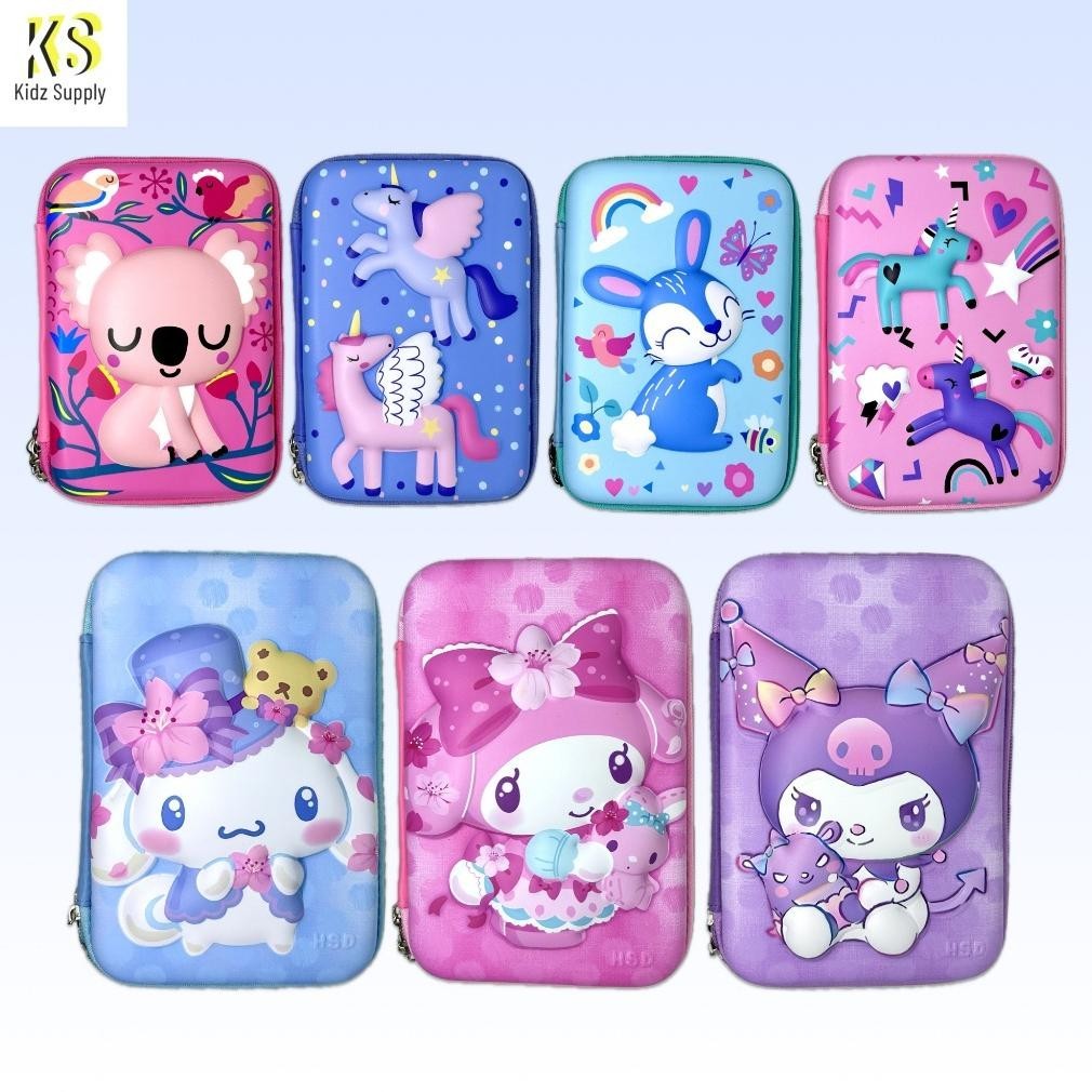 

Tempat Pensil Kuromi Kotak Pensil Anak Perempuan Hardcase 3D Timbul Gambar Unicorn Hello Kitty Kuromi Melody Cinamoroll