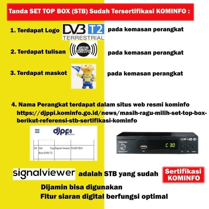 Set Top Box TV DIGITAL STB TV  Penerima Sinyal Digital Signalviewer