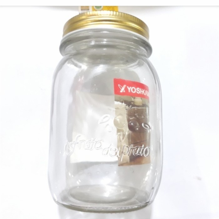 Toples Motif Ukir Tutup Emas Gold Kaca Beling Bening Kuat Tebal Tahan Panas Kedap Yosikawa Yoshikawa