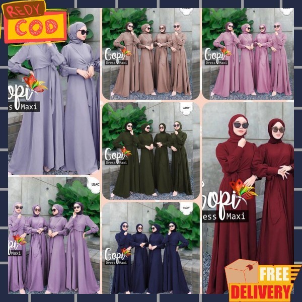 Gamia Elegan Maxi Lebaran Terbaru Viral Gamis Wanita 2024 Syar'I Muslim Dress Busui Import Buju Gsmi