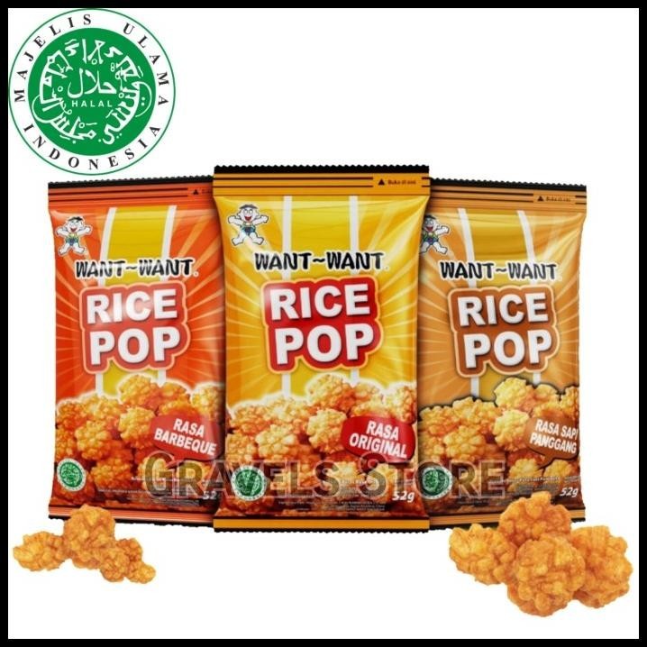 

Want Want Rice Pop Original / Barbecue / Sapi Panggang - Rice Crackers